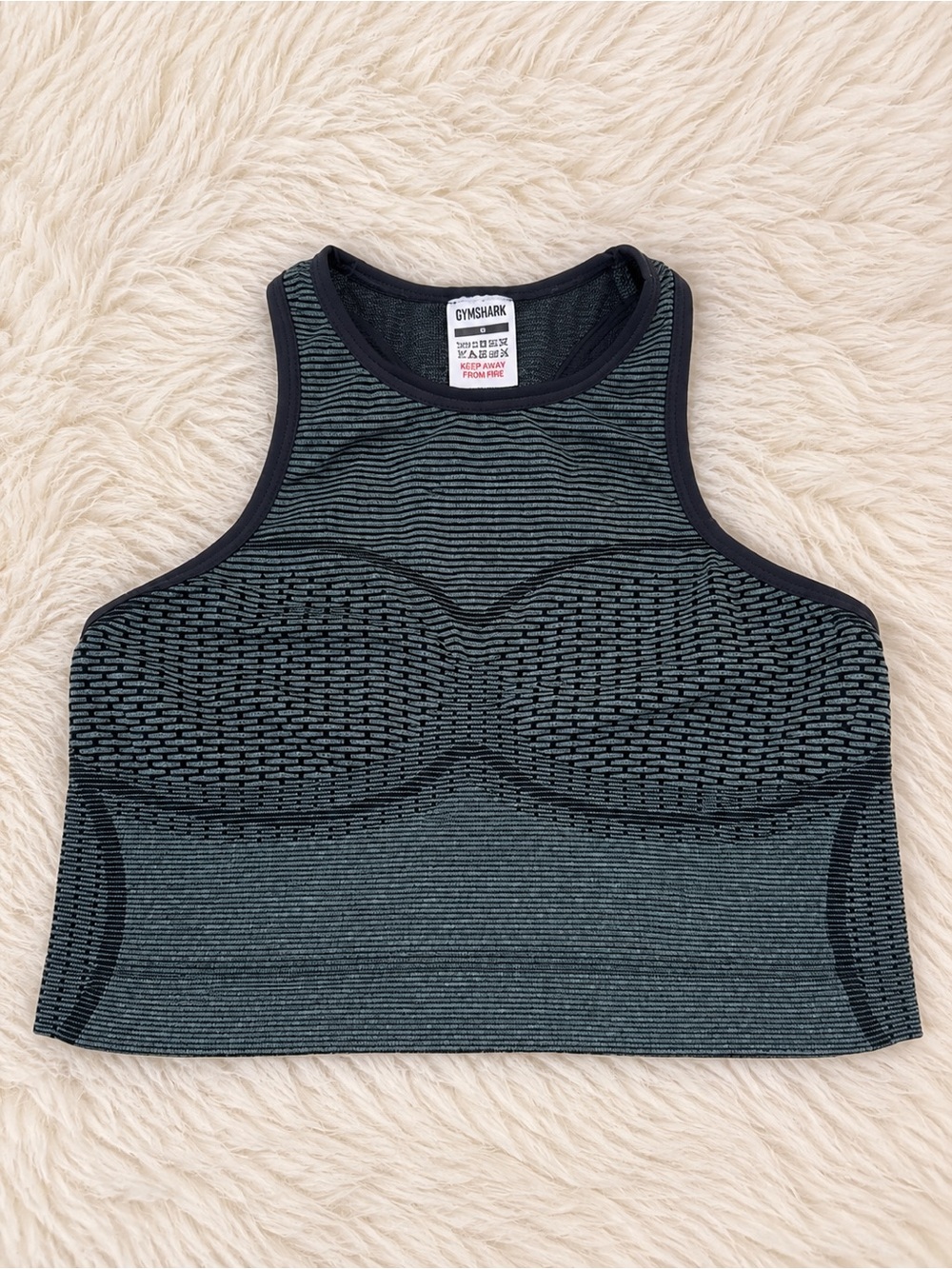 Gymshark Black and green High Neck Seamless Sports Bra
